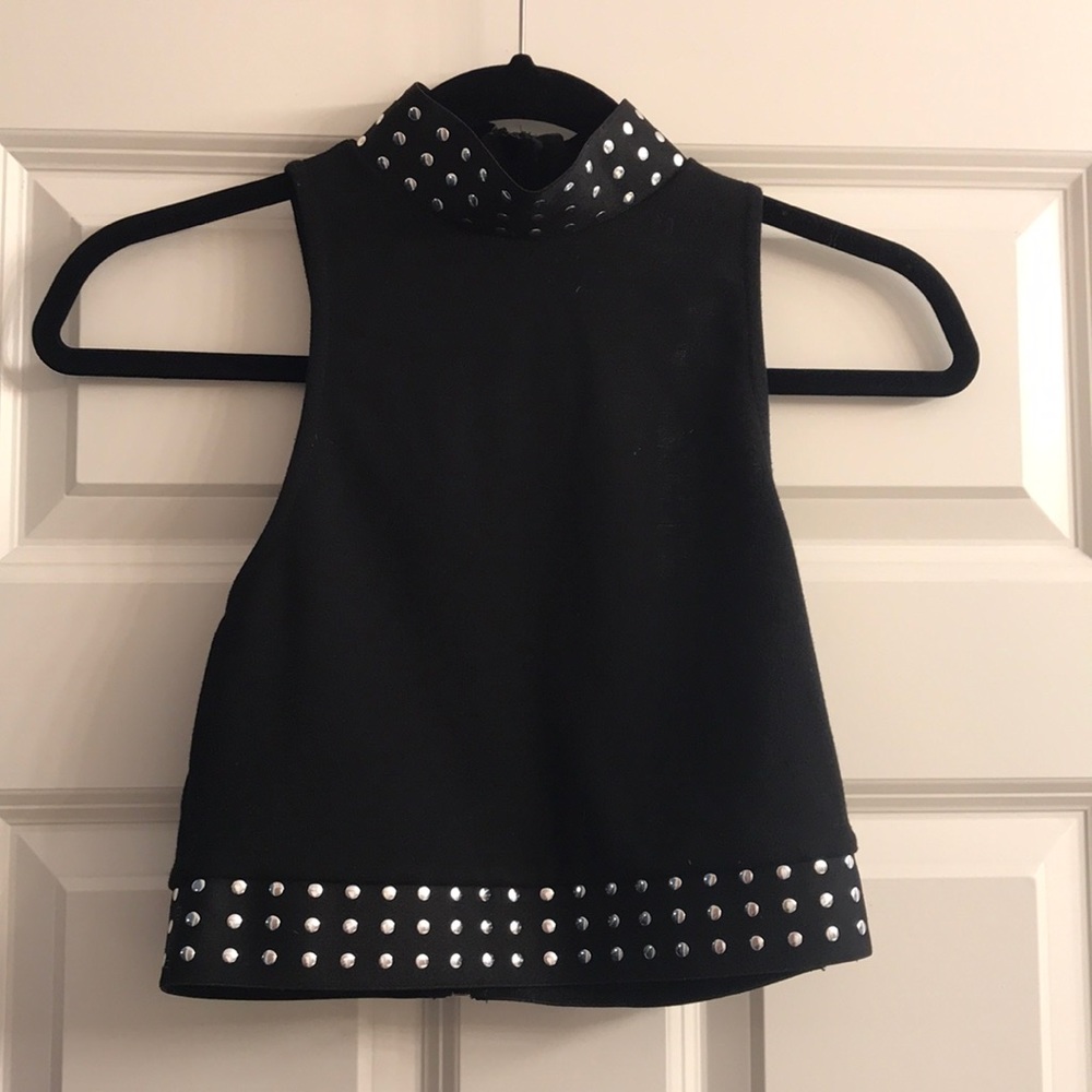 Top shop high neck embellished crop top
